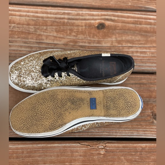 Keds x Kate Spade gold glitter shoes used US6 - Picture 14 of 14